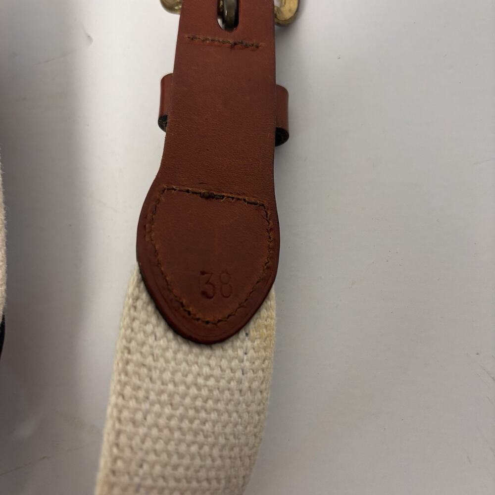 Leather Man Ltd Maritime Signal Flag Belt Size 38 Top Grain Leather Brass - Picture 5 of 8